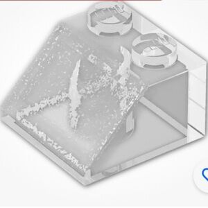 Lego slope 45, clear, 2 x 2, 300 pieces in original vintage Lego cylinder, clear